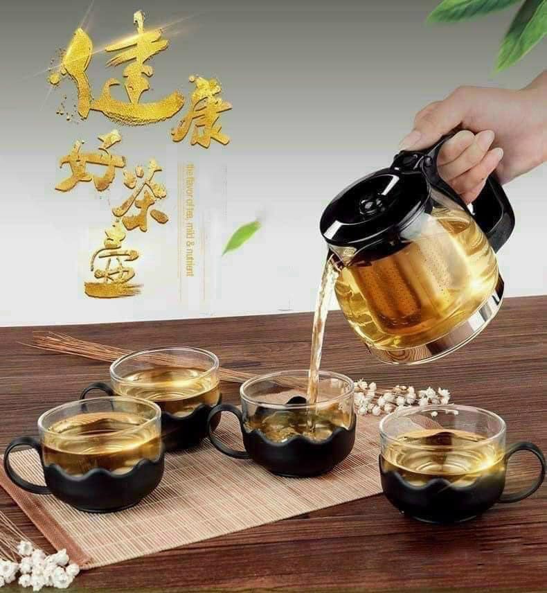 Bộ Bình Lọc Trà Thủy Tinh Chịu Nhiệt