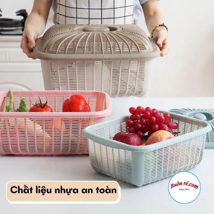 Rổ Vuông Có Nắp Đậy Nhựa Việt Nhật