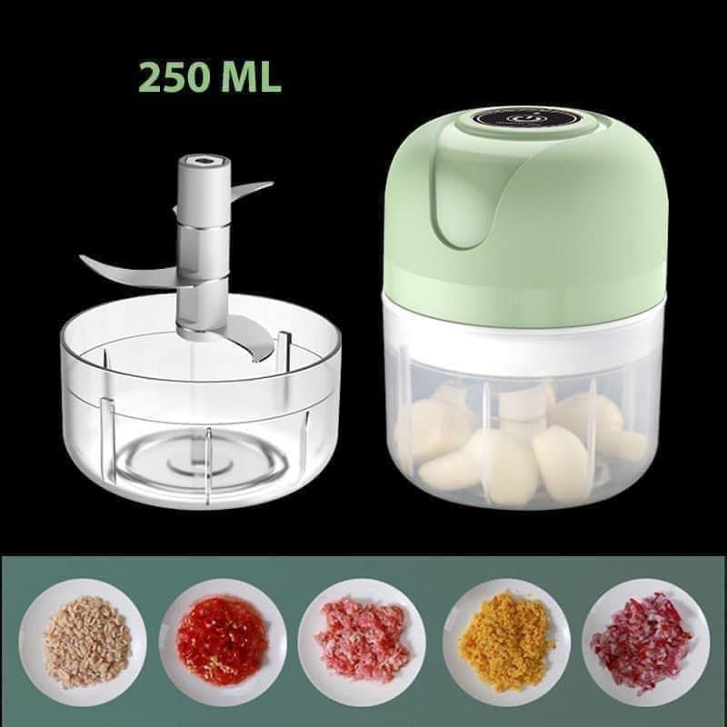 Máy xay tỏi cầm tay màu xanh