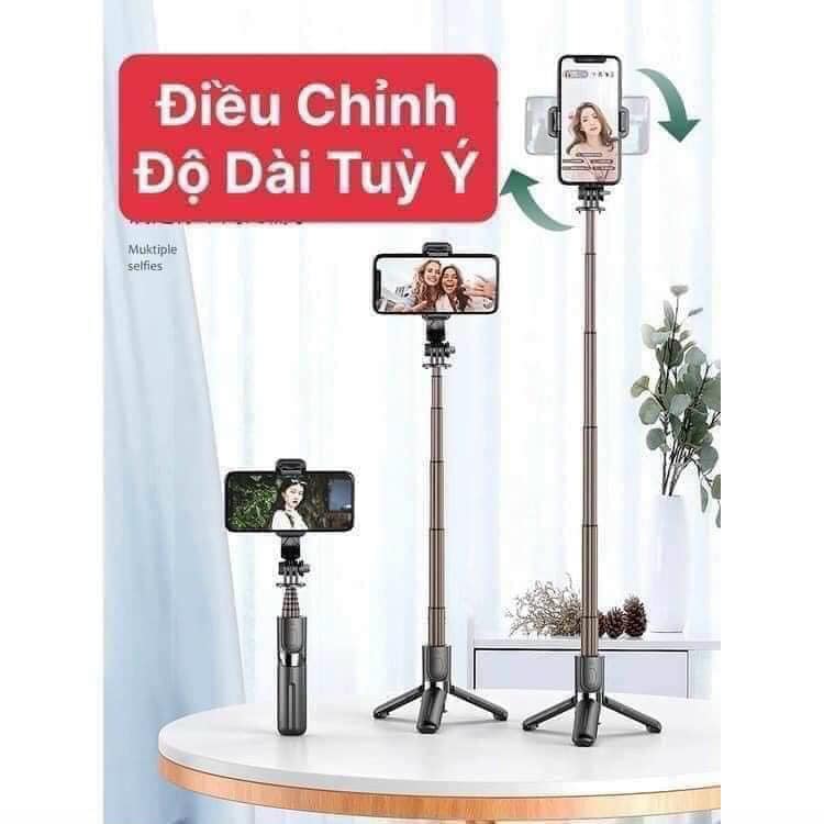 Gậy Chụp Ảnh Bluetooth, Tripod Livestream 3 chân máy sống, ánh sáng đầy đủ, có thể gấp lại