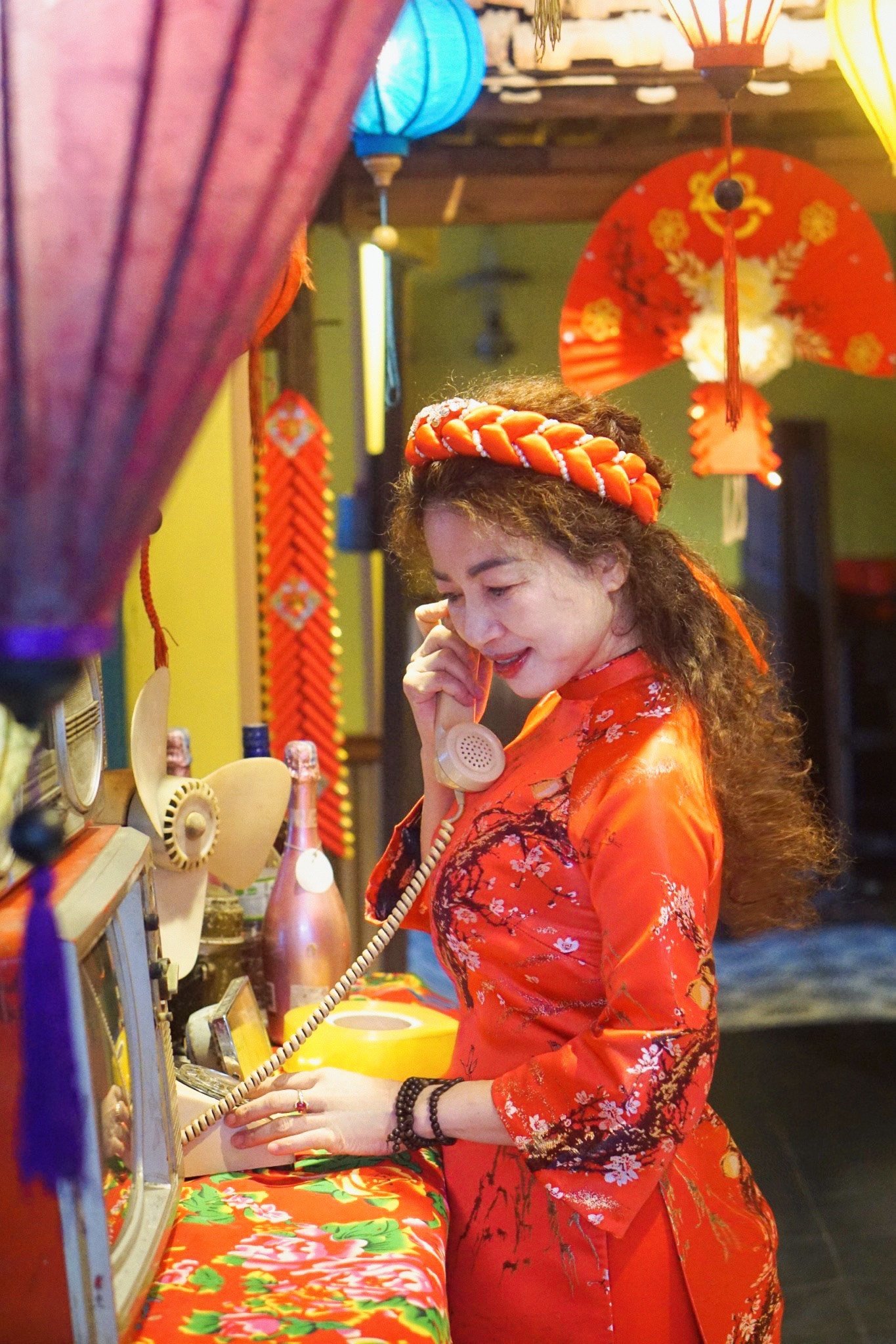 ÁO DÀI TT VẼ TAY ACR XANH BIỂN (XANH BIỂN/L)