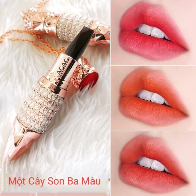 Son 3 màu AGAG Dưỡng Ẩm Siêu Lì