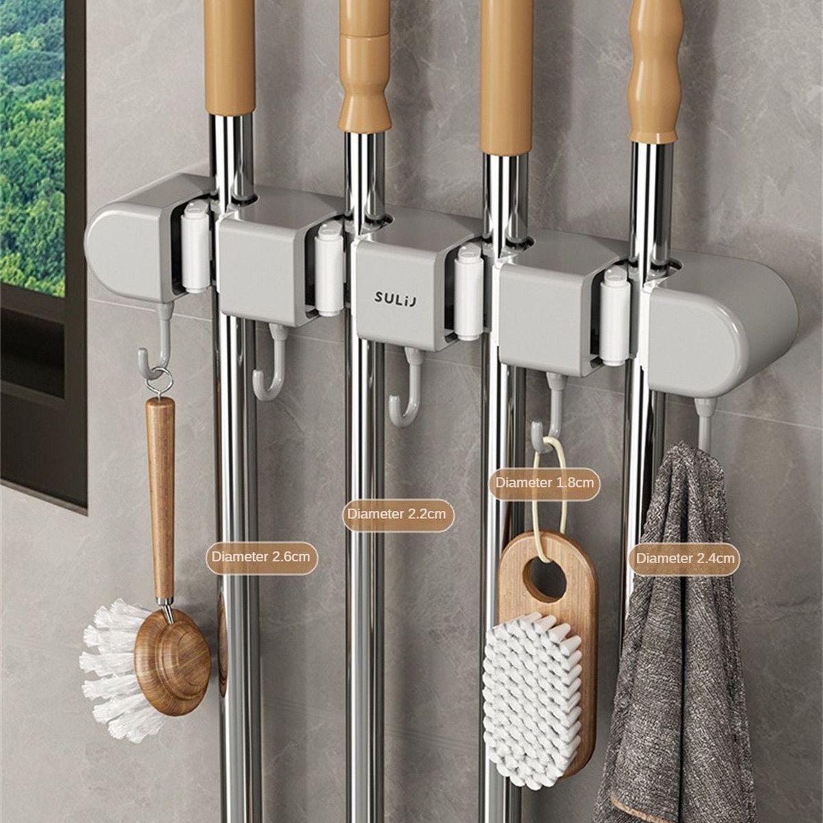 Móc Treo Cây Lau Nhà Vệ Sinh Gắn Tường Đa Năng Tiện Dụng