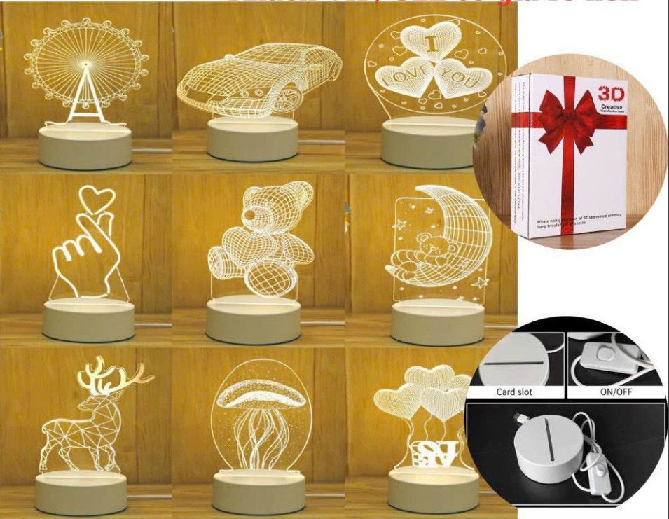 Đèn ngủ để bàn có led 3D