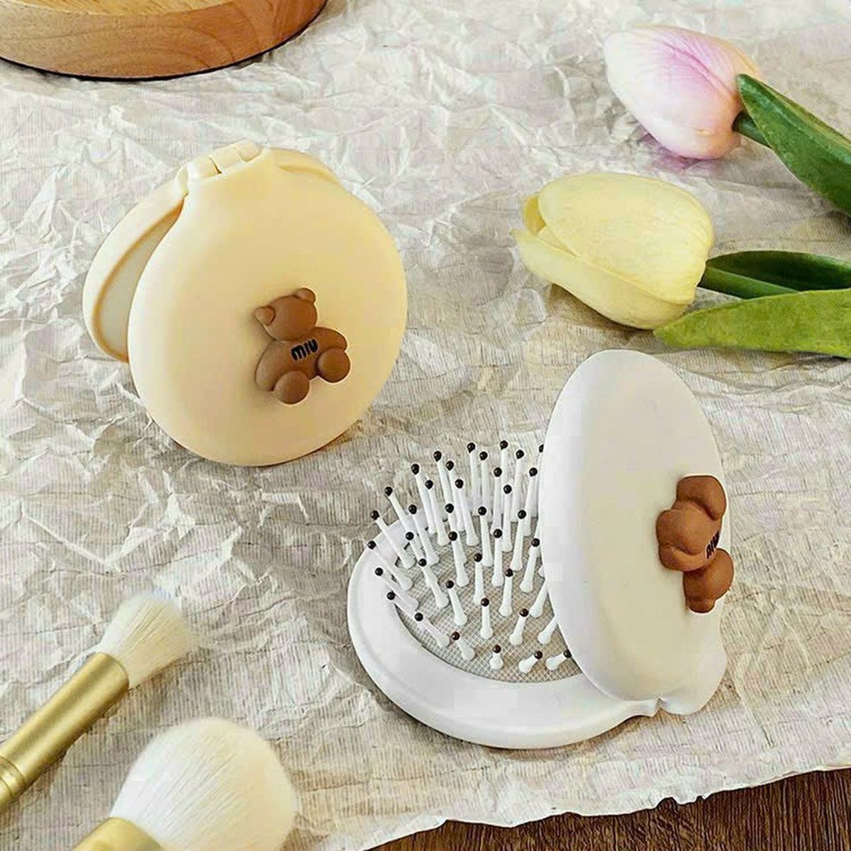 Lược MIU chải tóc massage đầu kèm gương mini
