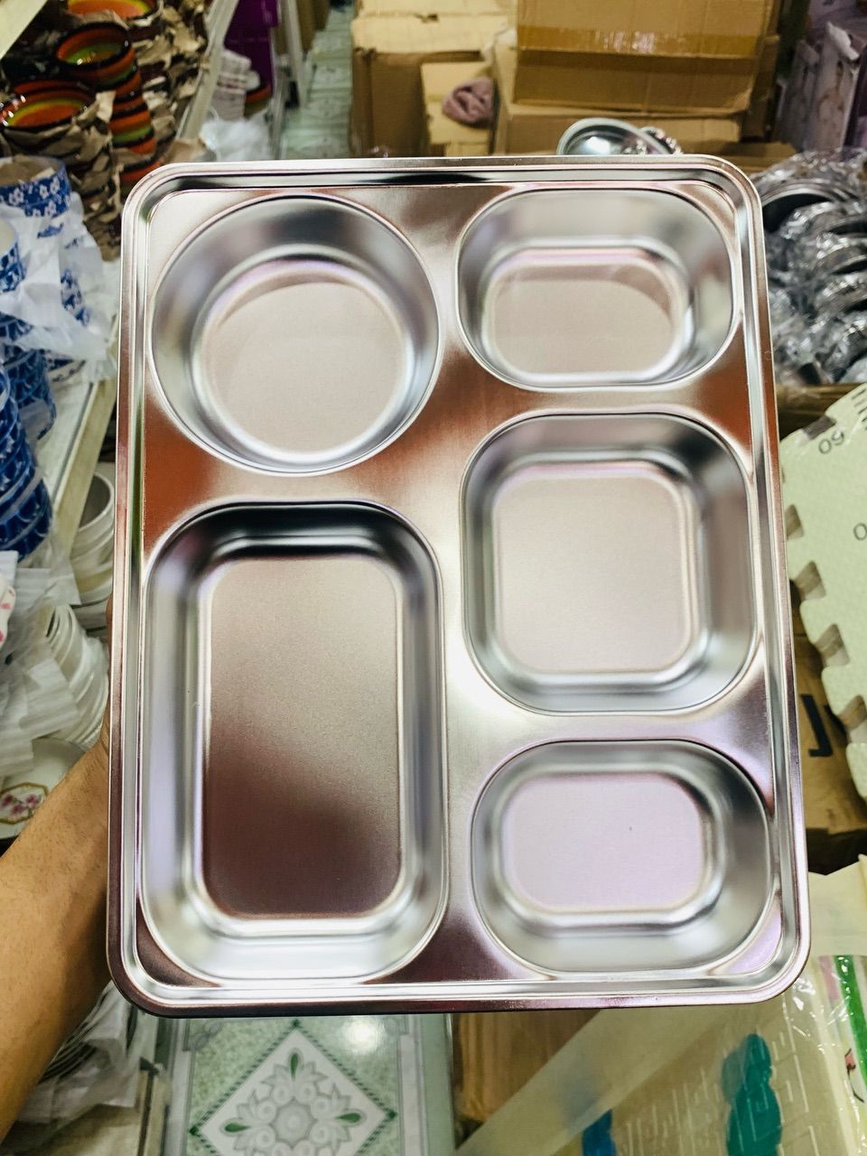 khay cơm inox 5 ngăn