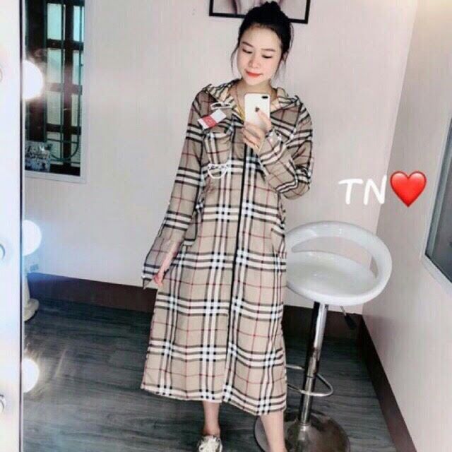 Áo chống nắng kẻ thô nữ chất liệu đẹp