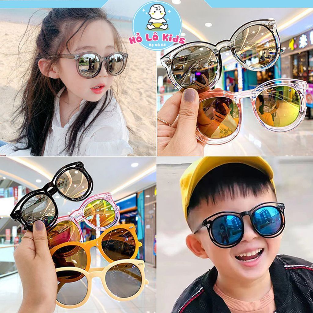 Kính thời trang trẻ em tráng gương chống tia UV Hàn Quốc 2-12 tuổi Hồ Lô Kids