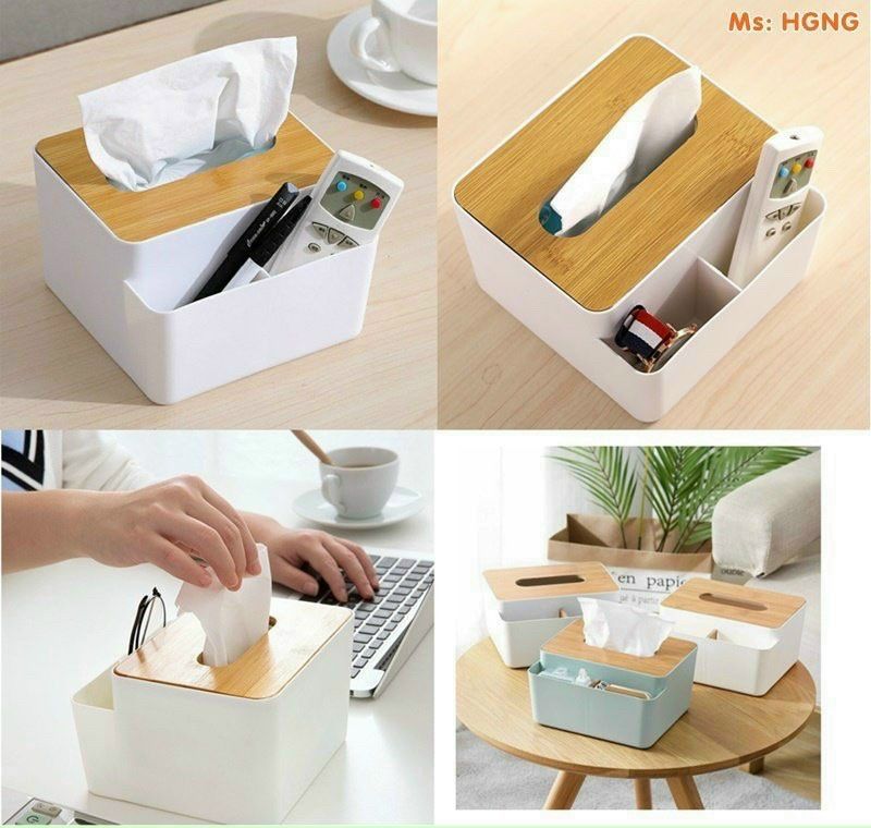 HỘP ĐỰNG KHĂN GIẤY NẮP GỖ