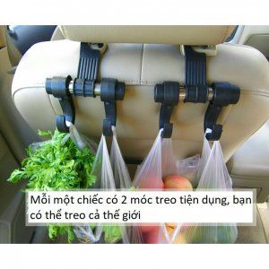 Móc treo đồ đôi trên xe hơi ô tô - màu Đen